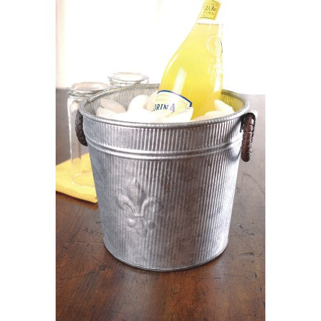 #IH_8604 GALV. FDL FLEUR DE LIS CHAMPAGNE WINE ICE BUCKET WINE DRINK CHAMPAGNE WESTERN HOME DECOR NEW