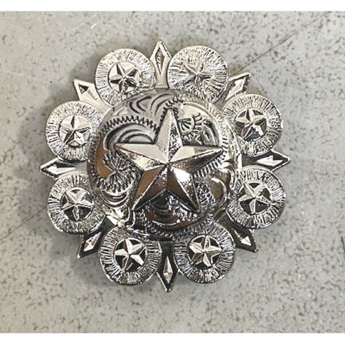 #SI_CI56602 1.5" STAR SILVER CONCHO METAL ART WESTERN HOME DECOR HANDMADE NEW--FREE SHIPPING