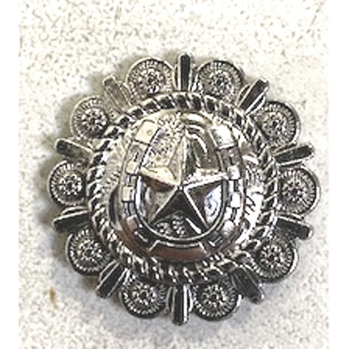 #SI_CI56603 1.5" HORSESHOE STAR SILVER CONCHO METAL ART WESTERN HOME DECOR HANDMADE NEW--FREE SHIPPING