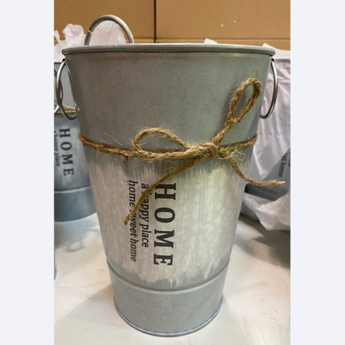 GALVANIZED SET 3 BUCKET WESTERN HOME DECOR METAL NEW ART
