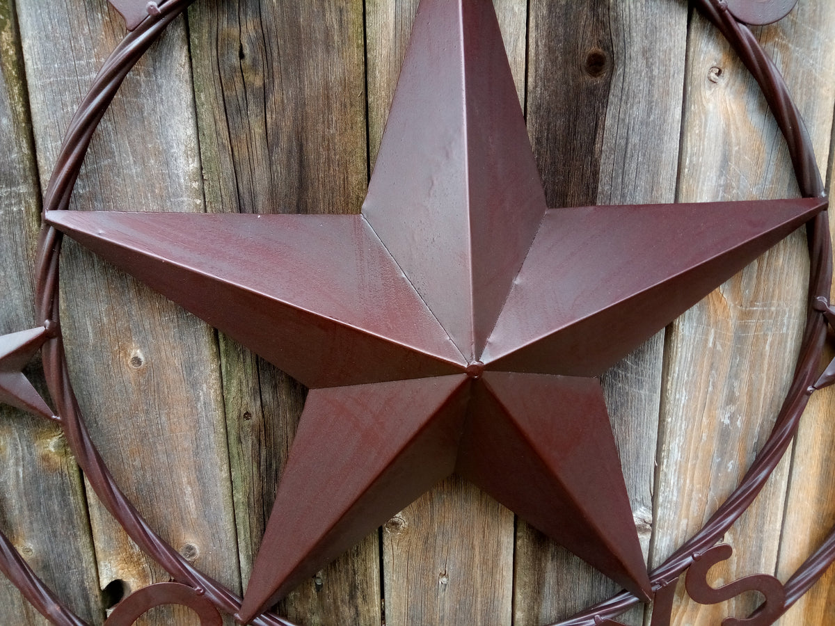 DALLAS COWBOYS BROWN STAR METAL ART WESTERN HOME WALL DECOR, SIZE:24",32",36",40",42",44",46",50"
