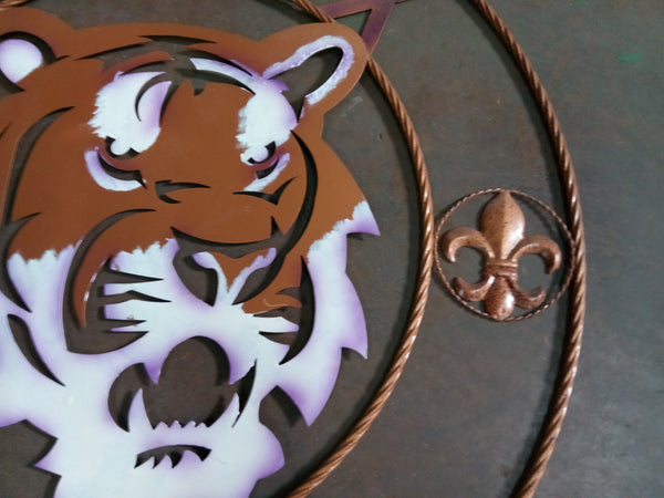 12",18", 24", 32", 36" GEAUX TIGERS CUSTOM METAL VINTAGE CRAFT SIGN TEAM HANDMADE