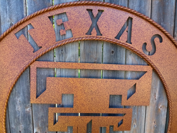 36" TEXAS TECH CUSTOM METAL VINTAGE CRAFT WESTERN HOME DECOR HANDMADE