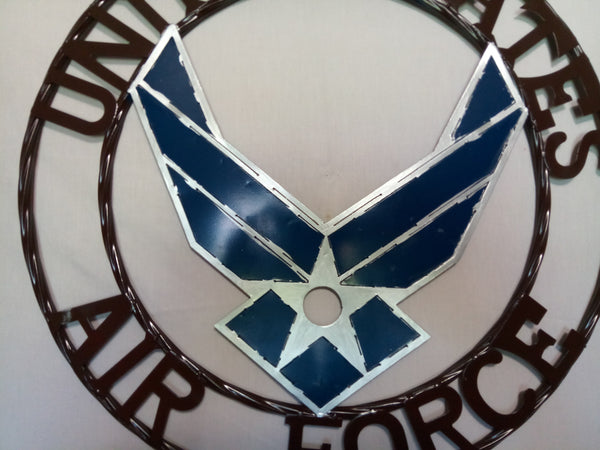 24" US AIRFORCE MILITARY METAL WALL ART WESTERN HOME DECOR VINTAGE RUSTIC WALL DECOR NEW