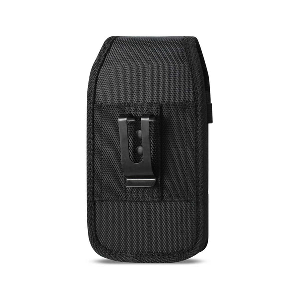 PH15B-BK 7" REIKO XL EXTRA LARGE VERTICAL RUGGED POUCH WITH ZIPPER POCKET VELCO CLOSURE  &  BELT LOOP HOLSTER CELL PHONE CASE UNIVERSAL OVERSIZE -- FREE SHIPPING
