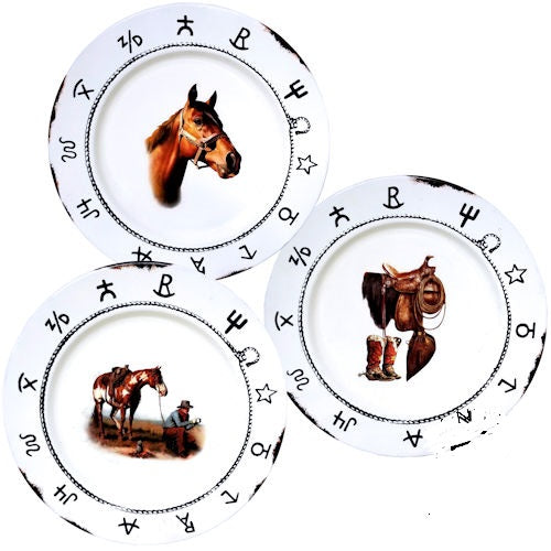 #RA3327 13" WESTERN METAL CHARGER WESTERN HOME DECOR NEW