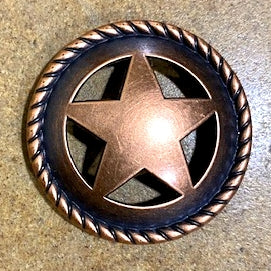 #SI_STAR 1.3" STAR CONCHO METAL COPPER RUSTIC FINISH ART WESTERN HOME DECOR HANDMADE NEW--FREE SHIPPING