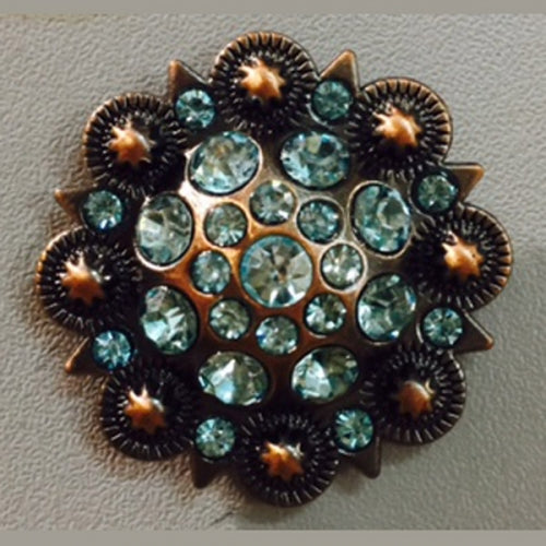 #SI_CI 1.5" TURQUOISE STONE CONCHO METAL ART WESTERN HOME DECOR HANDMADE NEW--FREE SHIPPING