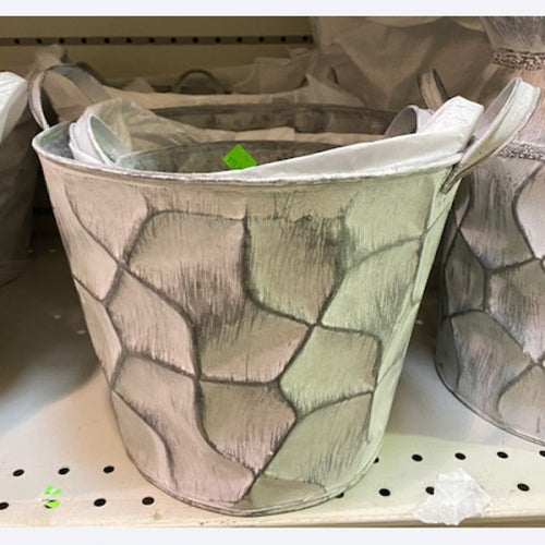 GALVANIZED SET OF 3 BUCKET WESTERN HOME DECOR METAL NEW ART
