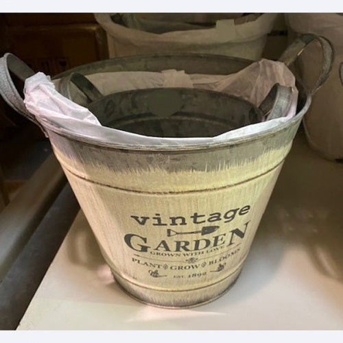 GALVANIZED BUCKET SET OF 3 PCS WESTERN HOME DECOR METAL NEW ART