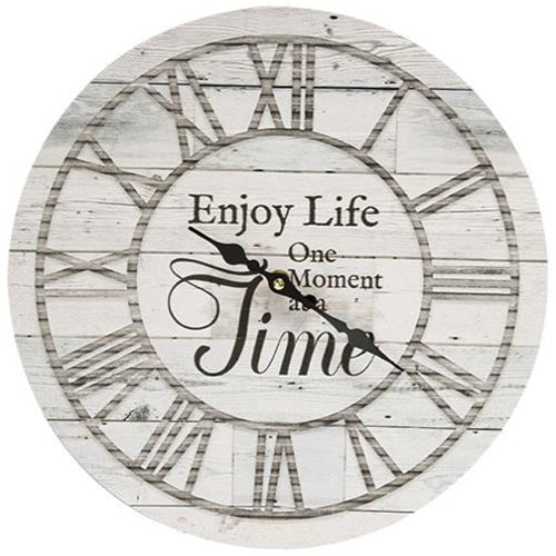 13" ENJOY LIFE WALL CLOCK FARMHOUSE WOODEN WALL ART WESTERN HOME DECOR NEW #EH12161