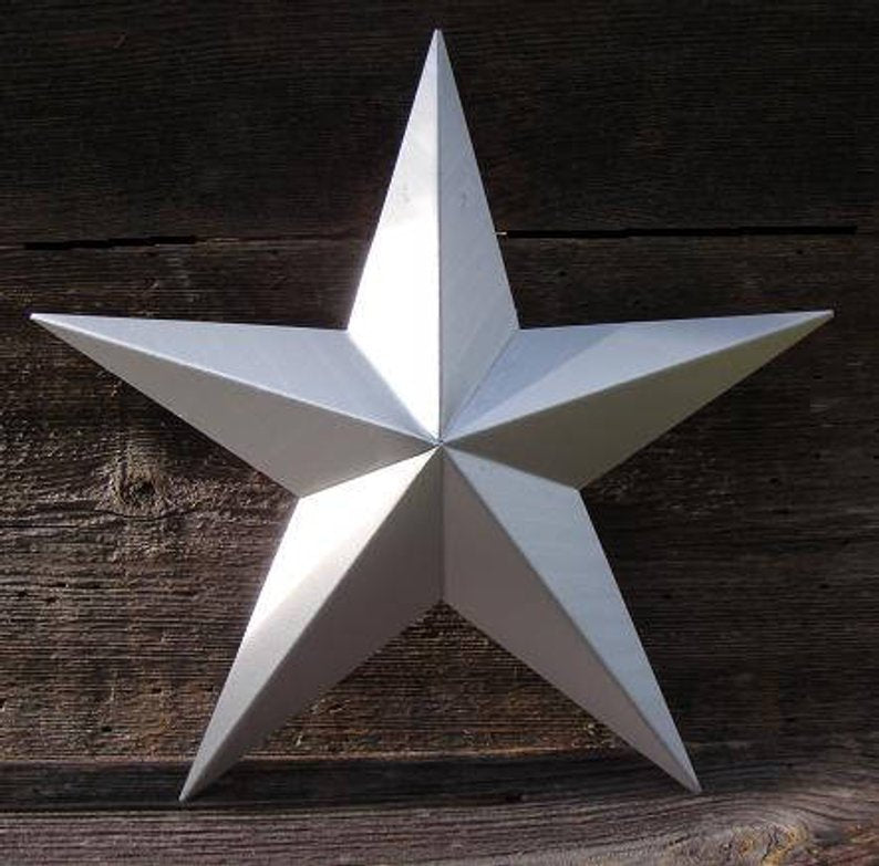 12",16",24",30",36" RUSTIC SILVER PAINT BARN METAL STAR WALL ART WESTERN HOME DECOR VINTAGE RUSTIC ART NEW #EH11861