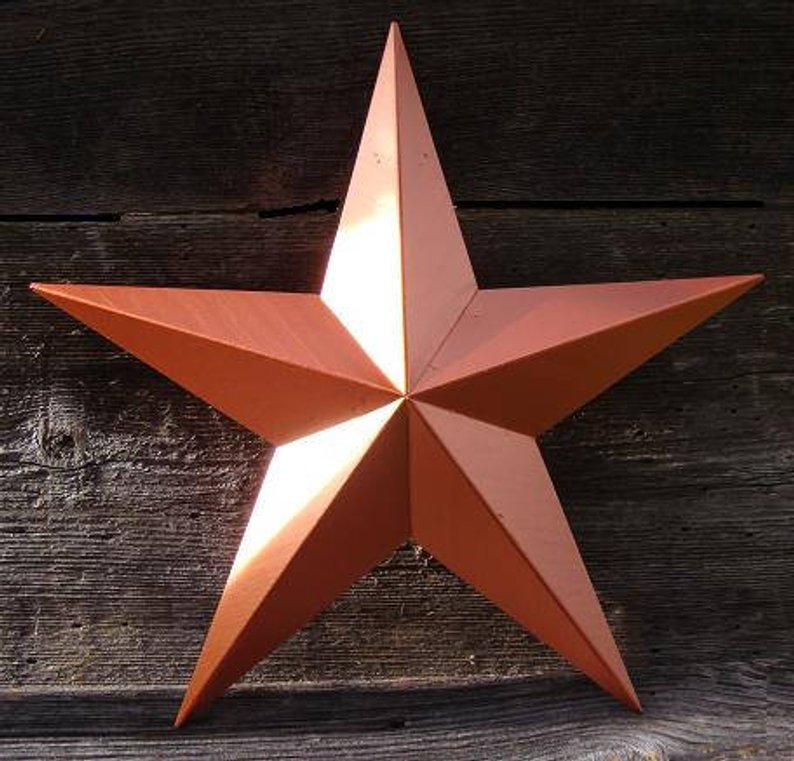 #EH11773 RUSTIC ORANGE COPPER BARN METAL STAR WALL ART WESTERN HOME DECOR VINTAGE RUSTIC ART NEW, 12",16",24",30",36"