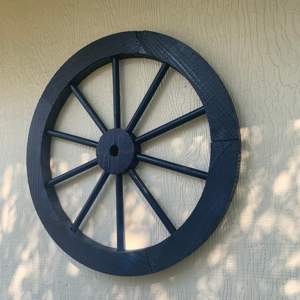 16",24",30" WAGON WHEEL BARN WOOD NAVY BLUE WESTERN HOME DECOR