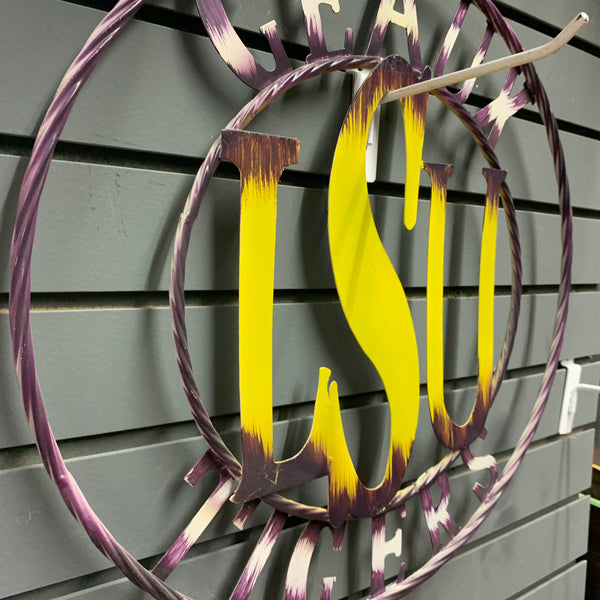 12",18",24",32" LSU GEAUX TIGERS METAL CUSTOM VINTAGE CRAFT TEAM ART