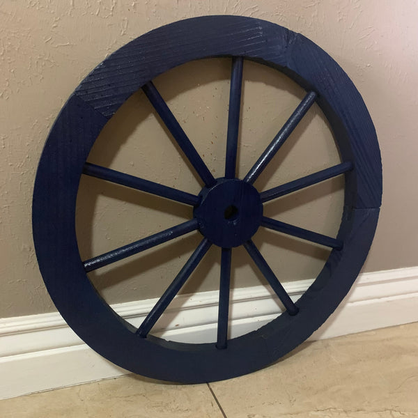 16",24",30" WAGON WHEEL BARN WOOD NAVY BLUE WESTERN HOME DECOR