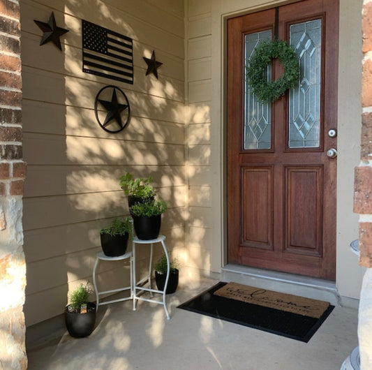 SOLID RING BARN STAR 3",4",6",9",12" METAL LONE STAR WESTERN HOME DECOR HANDMADE-#EH10026