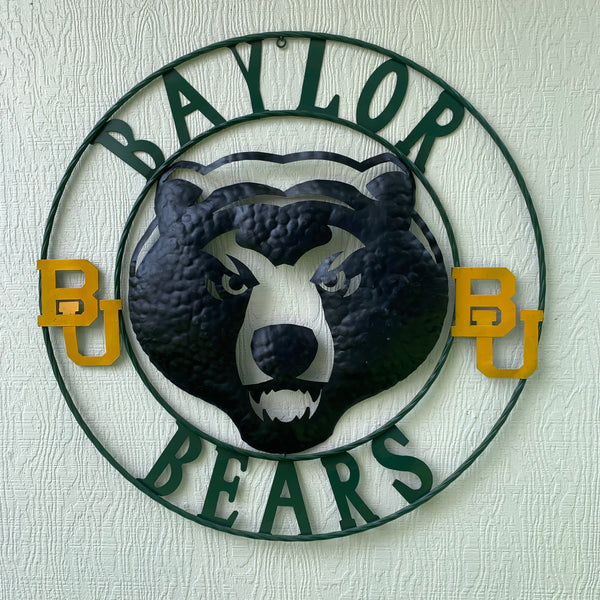 12",18",24",32" BAYLOR BEARS CUSTOM METAL VINTAGE CRAFT SIGN WESTERN HOME DECOR HANDMADE