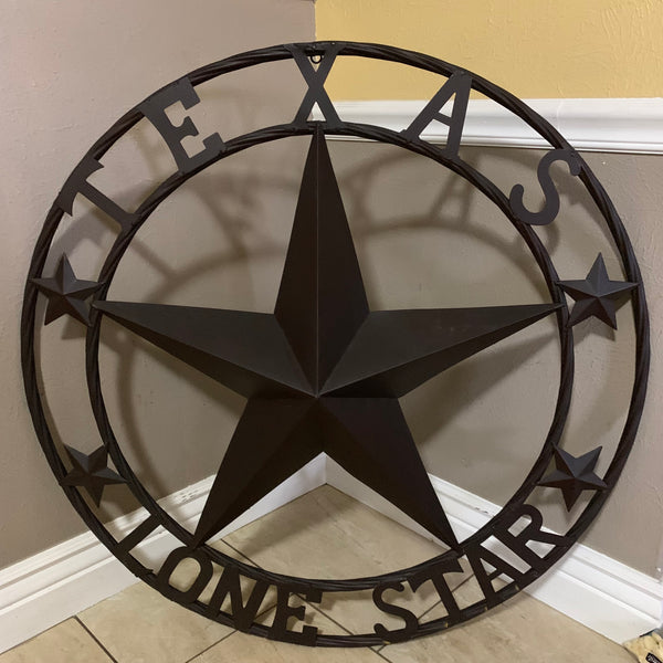 TEXAS LONESTAR METAL ART WESTERN HOME WALL DECOR RUSTIC VINTAGE BROWN NEW, SIZE:24",32",36",40",42",44",46",50"