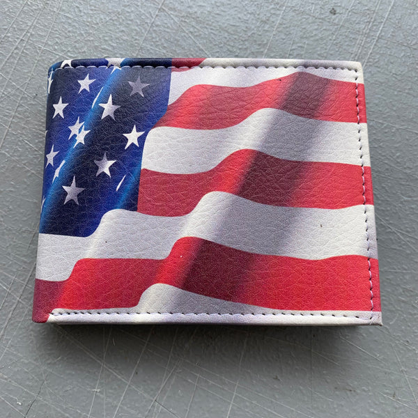 5" USA FLAG AMERICANA WALLET LEATHER BIFOLD WALLET