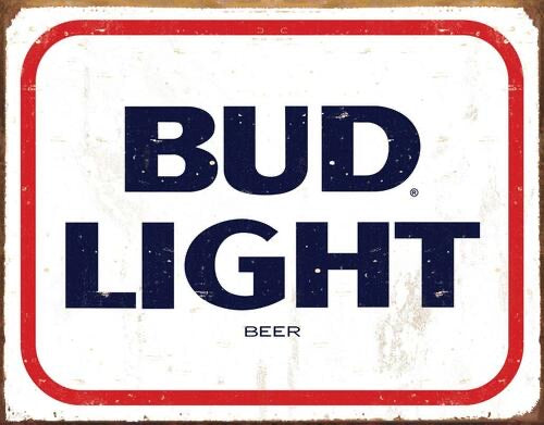 BUD LIGHT WEATHERED TIN SIGN METAL ART WESTERN HOME DECOR CRAFT