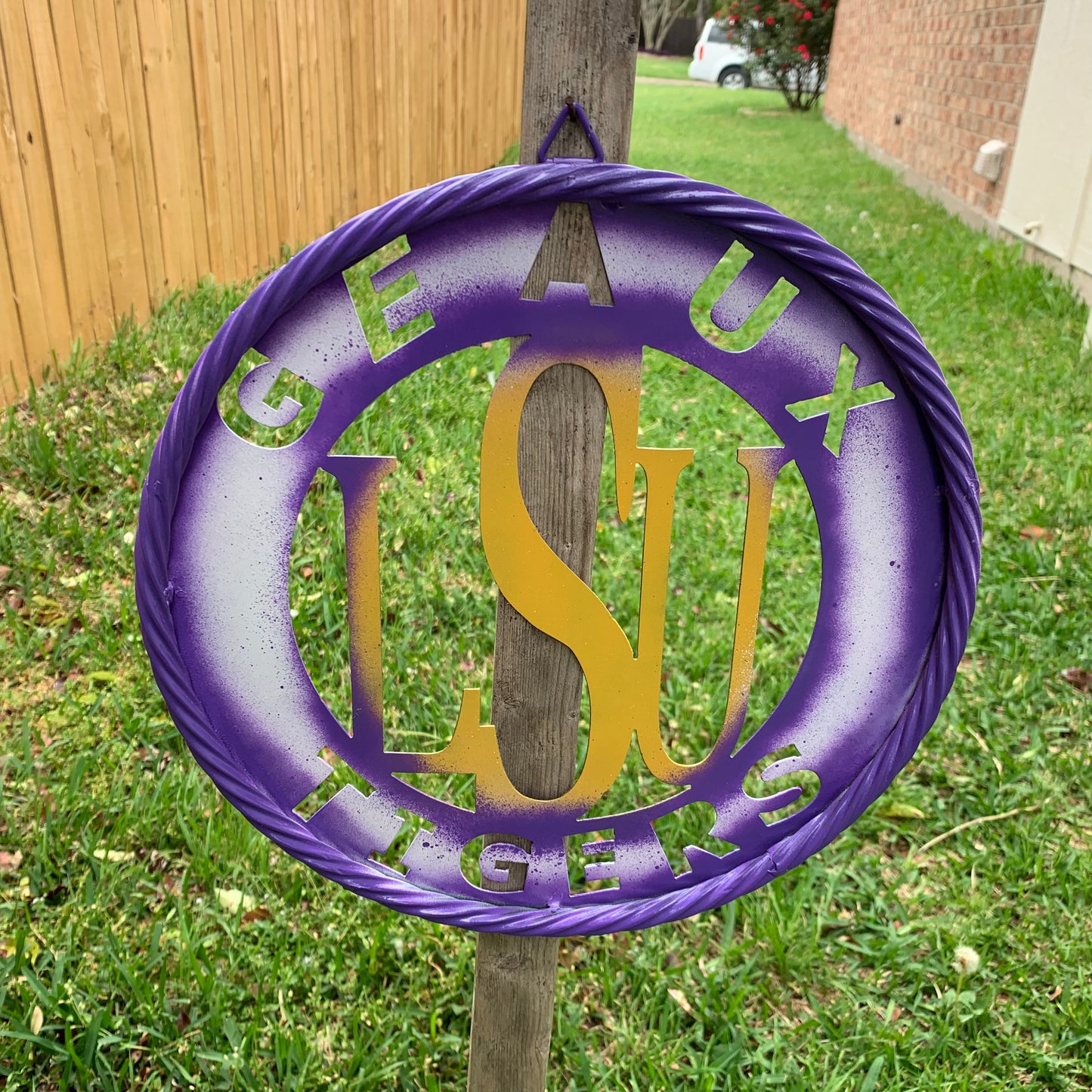 12",18",24",32" LSU GEAUX TIGERS CUSTOM METAL VINTAGE CRAFT SIGN TEAM WALL ART WESTERN HOME DECOR