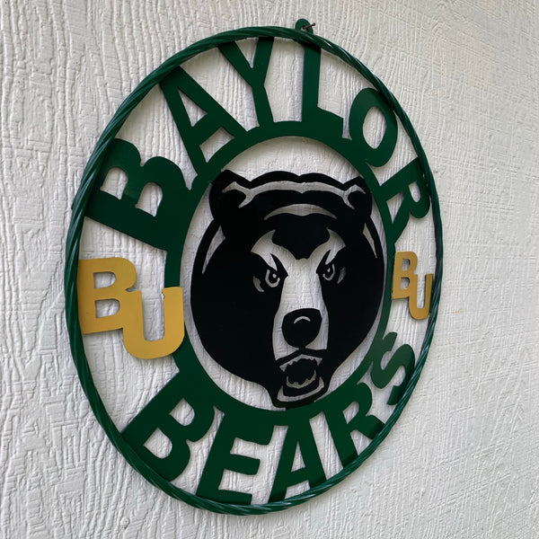 12",18",24",32" BAYLOR BEARS CUSTOM METAL VINTAGE CRAFT SIGN WESTERN HOME DECOR HANDMADE