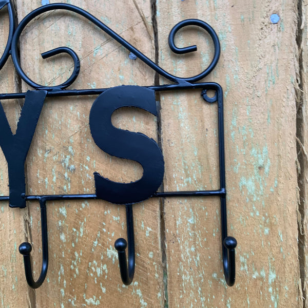 16"x10" LONESTAR KEYS HOLDER METAL HOOKS HANDMADE USA WALL ART METAL WESTERN HOME DECOR NEW BLACK