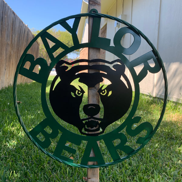 12",18",24",32" BAYLOR BEARS CUSTOM METAL VINTAGE CRAFT SIGN WESTERN HOME DECOR HANDMADE