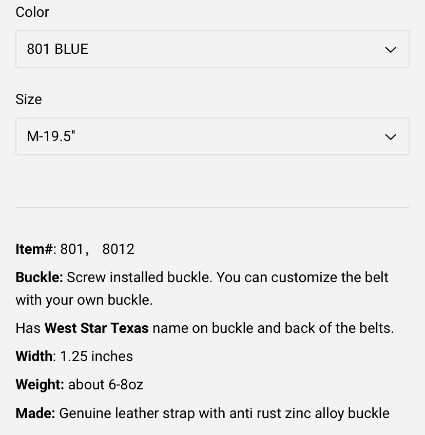 WS _ 8012 BLUE KIDS BELT GENUINE LEATHER WESTERN BELTS FASHION NEW STYLE