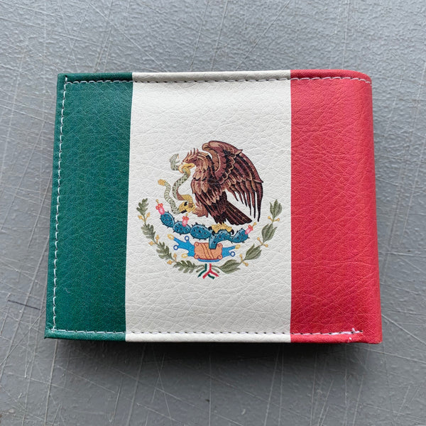5" MEXICO FLAG WALLET LEATHER BIFOLD WALLET NEW