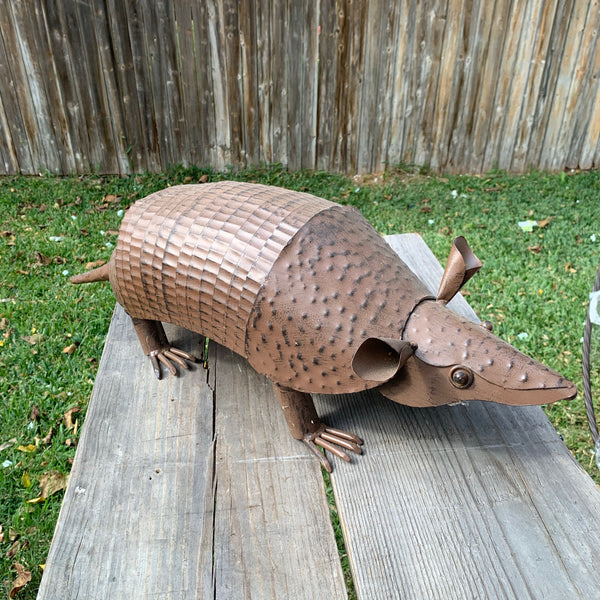 10",14",23",30" ARMADILLO GARDEN ANIMAL SCULPTURE METAL DECOR ORNAMENT OUTDOOR OR INDOOR TEXAS YARD ART