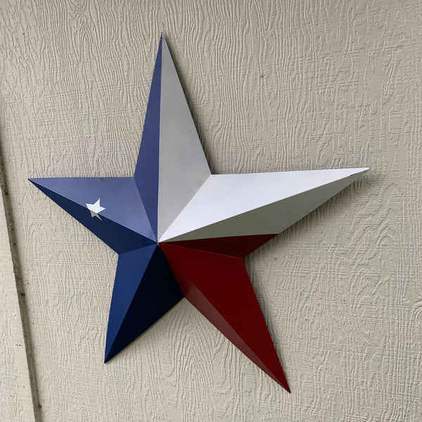 12",16",24",32",36" RED WHITE & BLUE METAL BARN STAR METAL WALL ART WESTERN HOME DECOR VINTAGE RUSTIC ART