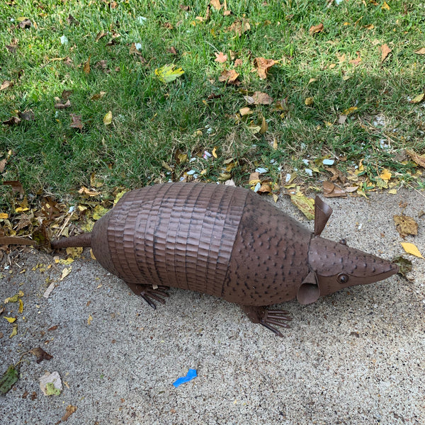 10",14",23",30" ARMADILLO GARDEN ANIMAL SCULPTURE METAL DECOR ORNAMENT OUTDOOR OR INDOOR TEXAS YARD ART