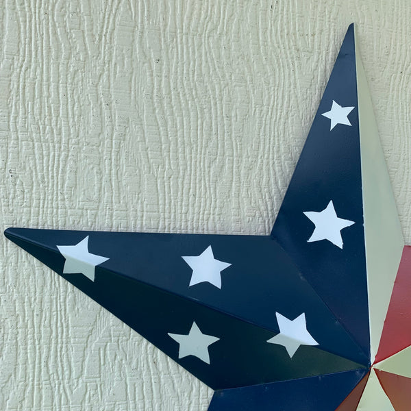 12",16",24",30",36" USA AMERICAN FLAG STAR STYLE #1 RED WHITE & BLUE METAL BARN STAR WALL ART HANDMADE STYLE# 1