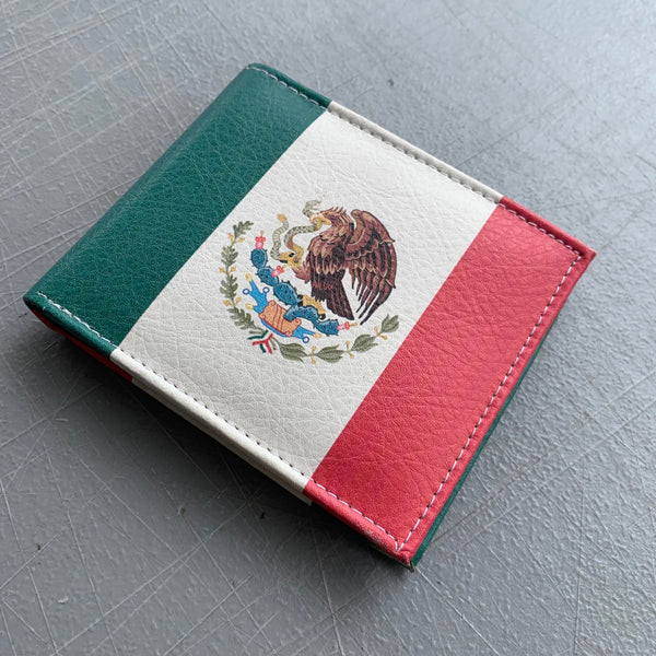 5" MEXICO FLAG WALLET LEATHER BIFOLD WALLET NEW