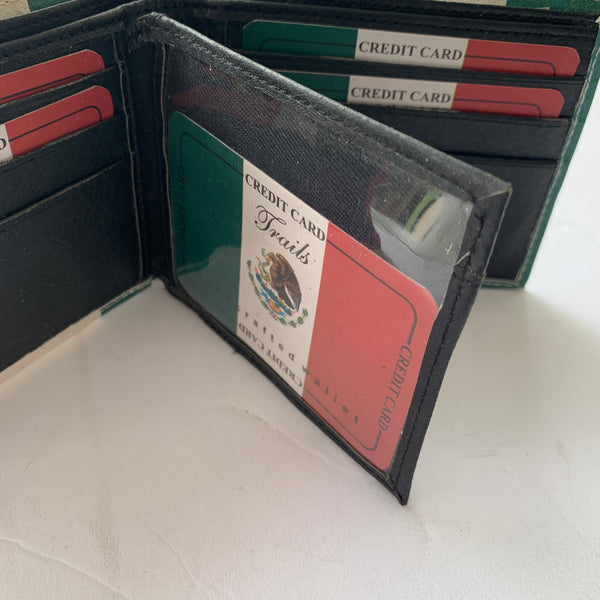 5" MEXICO FLAG WALLET LEATHER BIFOLD WALLET NEW