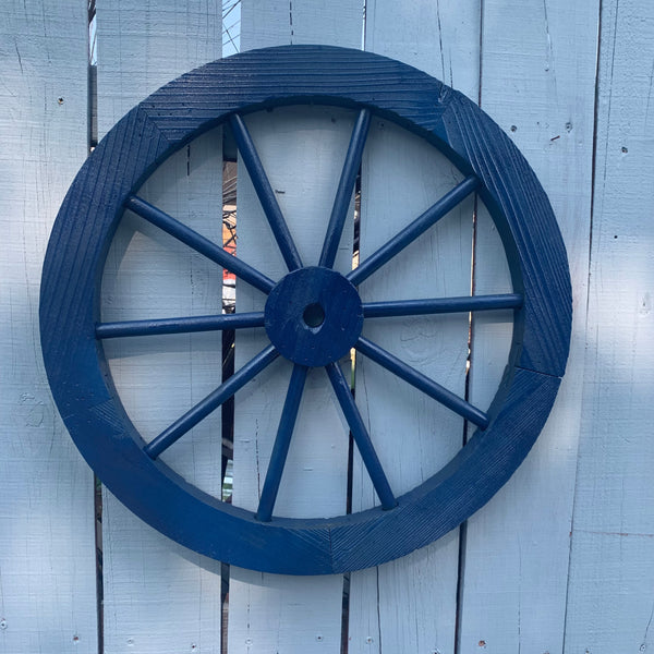 16",24",30" WAGON WHEEL BARN WOOD NAVY BLUE WESTERN HOME DECOR