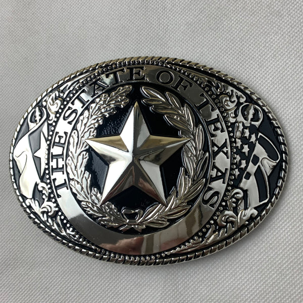 6" X 4" LONESTAR SILVER  STAR BELT BUCKLE WESTERN BELT BUCKLE FASHION ART NEW #EH12263