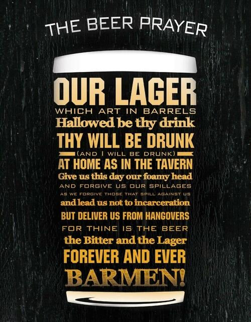 THE BEER PRAYER TIN SIGN METAL ART WESTERN HOME DECOR CRAFT