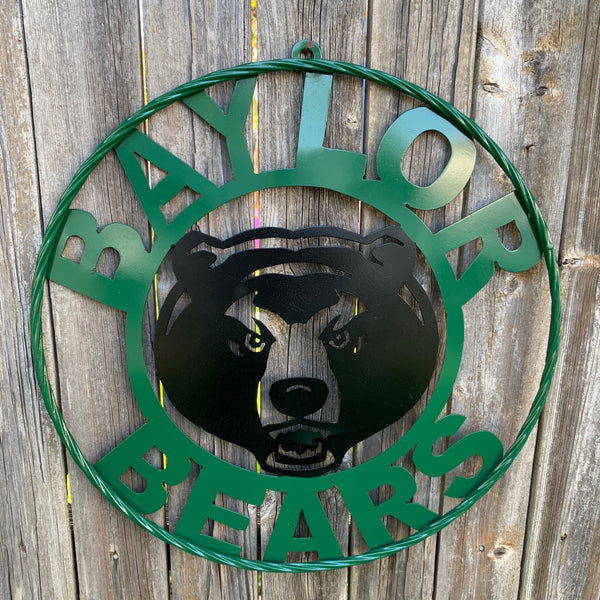 12",18",24",32" BAYLOR BEARS CUSTOM METAL VINTAGE CRAFT SIGN WESTERN HOME DECOR HANDMADE