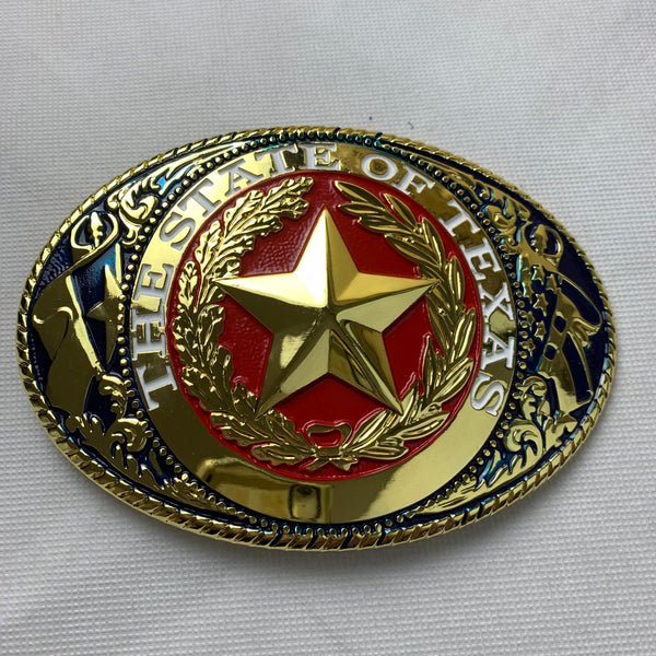 6" X 4" LONESTAR STATE GOLD STAR BELT BUCKLE EXTRA LARGE WESTERN METAL BUCKLE FASHION ART NEW #EH12225