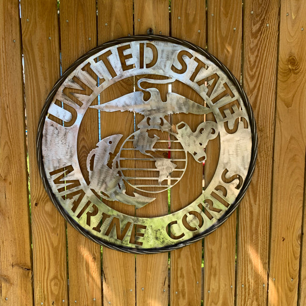 24" US MARINE CORPS MILITARY LASERCUT RAW METAL WALL ART WESTERN HOME DECOR HANDMADE NO PAINT