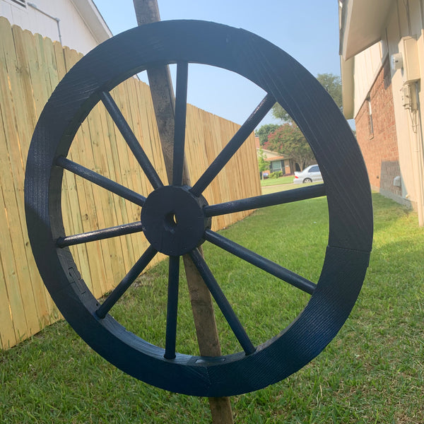 16",24",30" WAGON WHEEL BARN WOOD NAVY BLUE WESTERN HOME DECOR