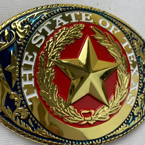 6" X 4" LONESTAR STATE GOLD STAR BELT BUCKLE EXTRA LARGE WESTERN METAL BUCKLE FASHION ART NEW #EH12225