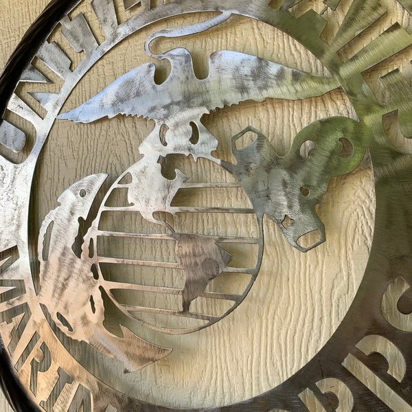 24" US MARINE CORPS MILITARY LASERCUT RAW METAL WALL ART WESTERN HOME DECOR HANDMADE NO PAINT