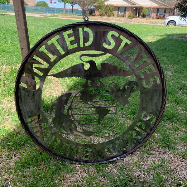 24" US MARINE CORPS MILITARY LASERCUT RAW METAL WALL ART WESTERN HOME DECOR HANDMADE NO PAINT