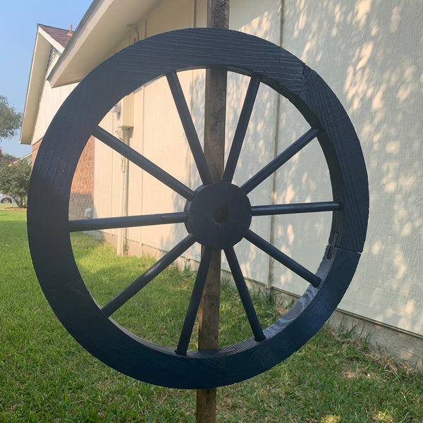 16",24",30" WAGON WHEEL BARN WOOD NAVY BLUE WESTERN HOME DECOR