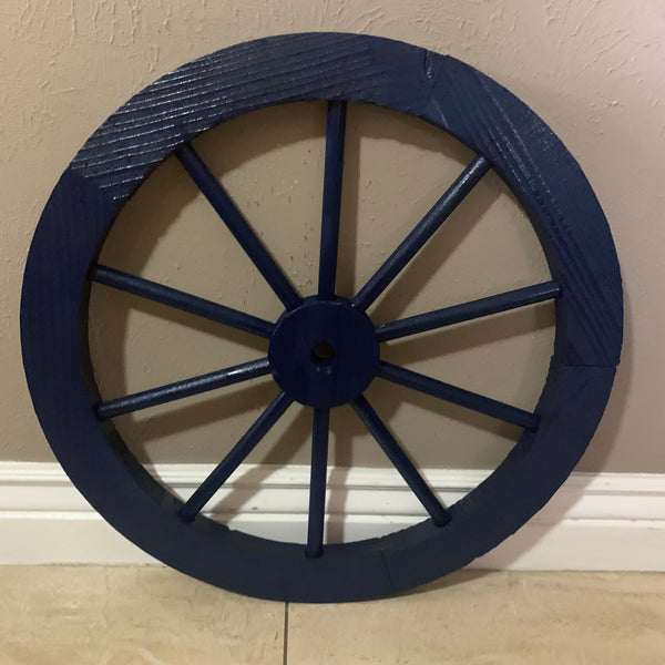 16",24",30" WAGON WHEEL BARN WOOD NAVY BLUE WESTERN HOME DECOR