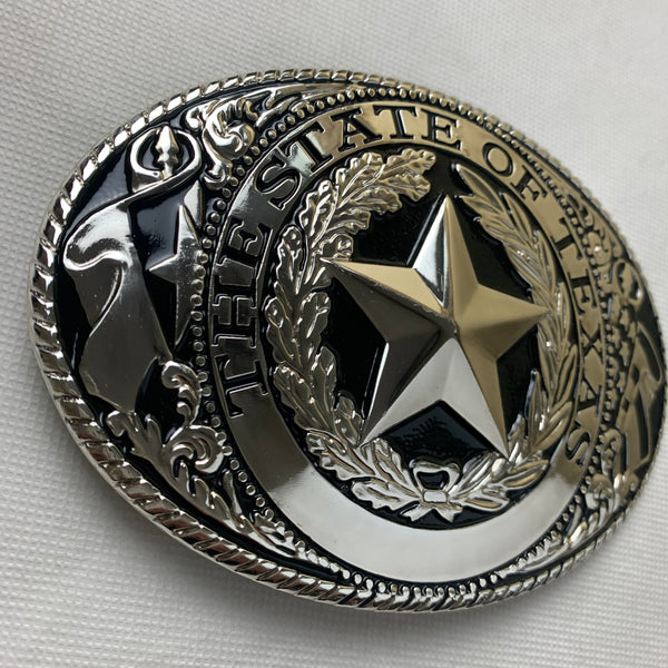 6" X 4" LONESTAR SILVER  STAR BELT BUCKLE WESTERN BELT BUCKLE FASHION ART NEW #EH12263